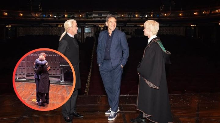 Reencuentro mágico en Broadway; Jason Isaacs visita a Tom Felton durante su regreso como Draco