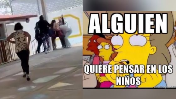 Pónganle Linkin Park de fondo: Mujeres se enfrentan al interior de kinder