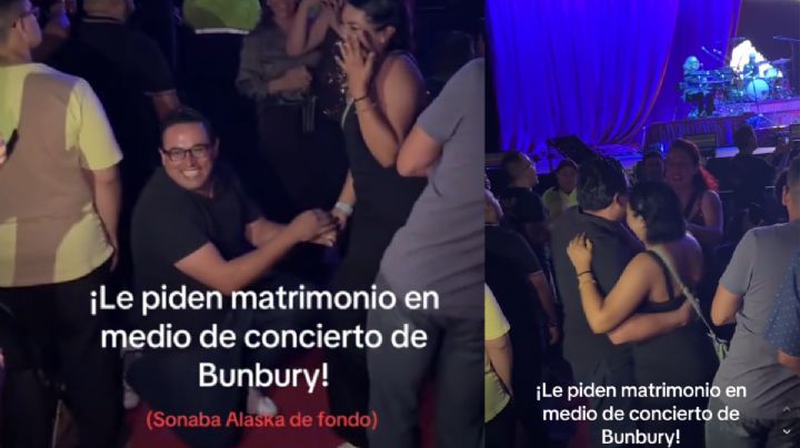 Pareja sella su amor en pleno concierto de Bunbury