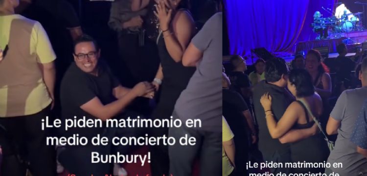 Pareja sella su amor en pleno concierto de Bunbury