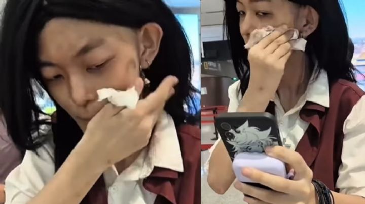 ¿Demasiado maquillaje? Sistema facial falla y mujer termina desmaquillada | VIDEO