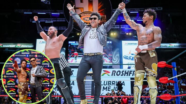 ¿Kalimba o Lio Rush? El encuentro entre el cantante y su ‘gemelo luchador’ que enloqueció la Arena México