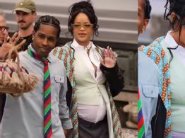 Rihanna deslumbra con su pancita de embarazo en el desfile de Dior en París