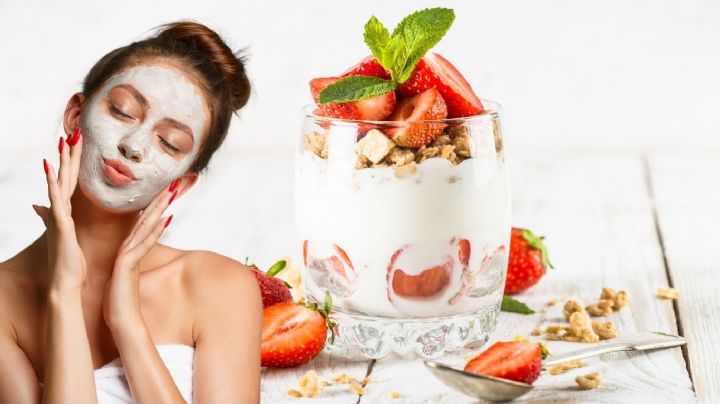 Mascarilla de fresas y yogurt para un glow instantáneo, esto dice la dermatología