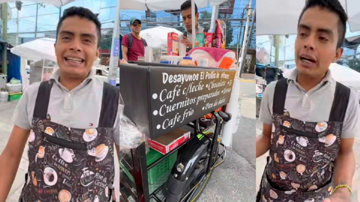Nieto de ‘Resortes’ conquista TikTok con su puesto de café en CDMX | VIDEO