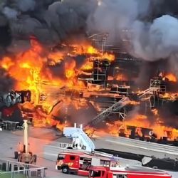 MOMENTO EXACTO en el que un incendio consume el escenario principal de Tomorrowland 2025