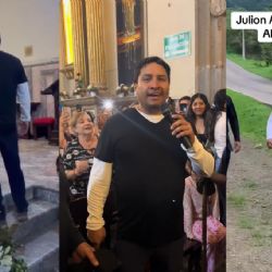 Julión Álvarez canta en iglesia de Jalisco para cumplir una manda; así fue su peregrinación | VIDEO