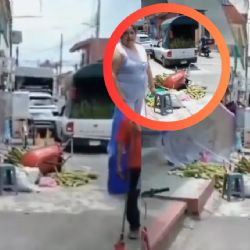 'Lady Elotes': captan a mujer destruyendo el carrito de un vendedor | VIDEO